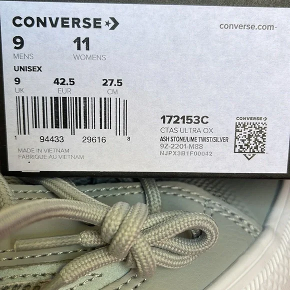 Converse 172153C
CTAS ULTRA OX
ASH STONE/LIME TWIST/SILVER
Men’s sneakers - Picture 16 of 16